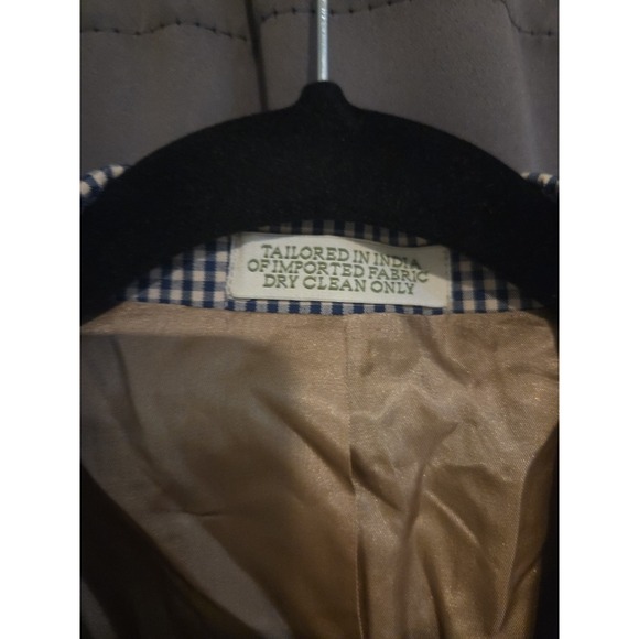 Orvis Blue Gingham Sport Coat, Men's 44R Blazer, Classic 3/2 Roll Jacket - Picture 6 of 10